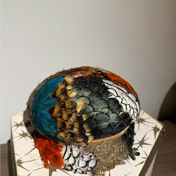 Vintage Multicolor Real Feather Women's Hat - Picture 6 of 6